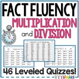Multiplication and Division Fact Fluency Quizzes