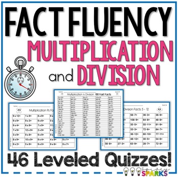 Preview of Multiplication and Division Fact Fluency Quizzes