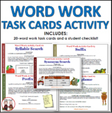 Word Work Task Cards Activity