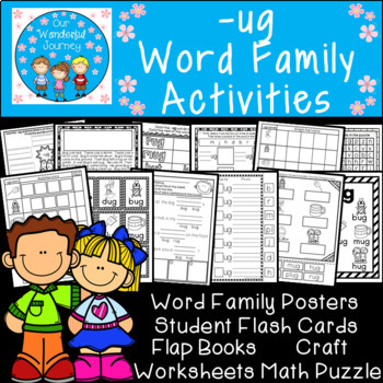 -ug Word Family Activities by Our Wonderful Journey | TPT