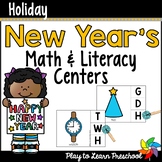 New Year's Day Preschool Math and Literacy Centers