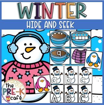 Preview of Winter Pocket Chart Games | Letters Numbers Colors Shapes | PreK K