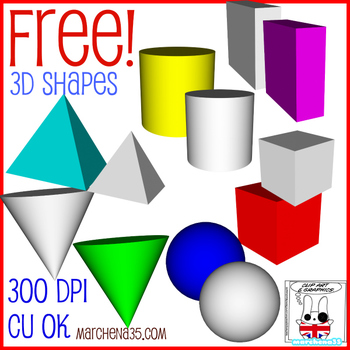 FREE! 3D Shape Clip Art Images - Commercial Use OK