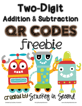 FREE! Two Digit Addition & Subtraction SCOOT with QR Codes