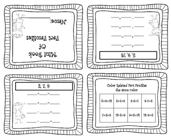 Fact Family Addition / Subtraction Facts Mini Foldable Book