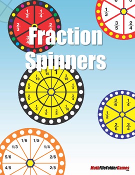 Fractions FREE: Fraction Spinners: Use with any Fraction Game or Activity!