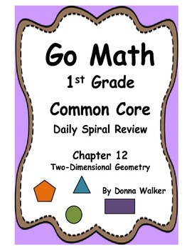 Harcourt Go Math Common Core Daily Spiral Review for 1st Grade - Chapter 12
