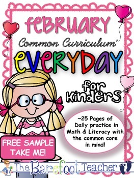Free Kindergarten Morning Work {February}