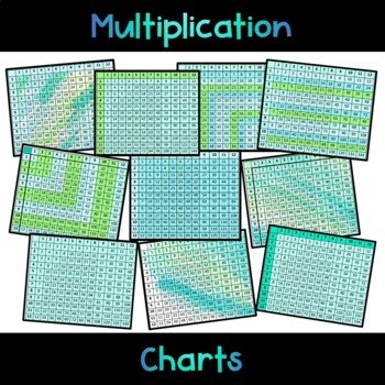 Multiplication Charts with 10 different designs