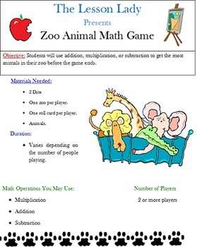 Zoo Animal Math Game - FREE