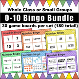 0-10 Bingo Bundle! Numerals, Number Words, Tens Frames, Ta