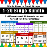 1-20 Bingo Bundle! Numerals, Number Words, Tens Frames, Ta