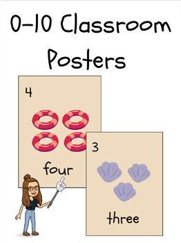 Preview of 0-10 Classroom Posters - Summer Theme