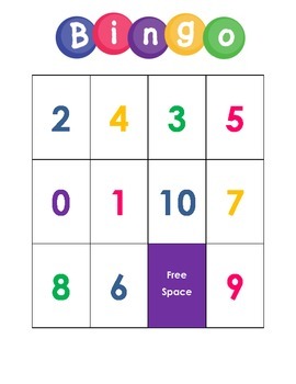 0-10 Number Bingo by Crafty Maestra | Teachers Pay Teachers