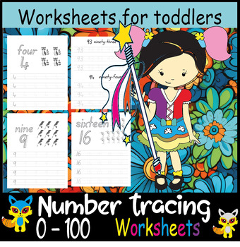 Preview of 0 - 100 Number Tracing worksheets