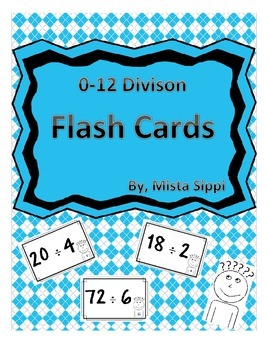 Preview of 0-12 Divison Flash Cards for Studying with Answers