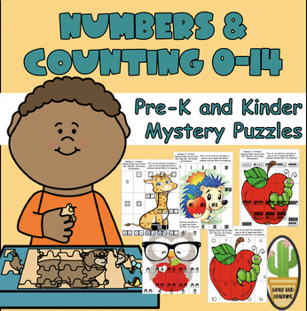 Preview of 0-14 Mystery Puzzles Set of 8- Numbers, Ten Frames, Dice, Tallty, & Hand Signs!
