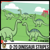 0-20 Brontosaurus Dinosaur Stripes Clip Art