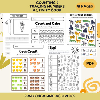 Preview of 0-20 Counting, Tracing & Colouring Activity Sheets - Fun & Engaging!