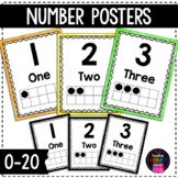 0-20 Rainbow Number Posters - Classroom Decor