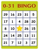 Numbers 0-31 BINGO Game