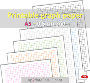 Preview of 0,5 cm graph paper 26 x 38 squares per page A5-size