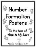 0-9 Number Formation Song Posters, Easy Print B+W, Number 