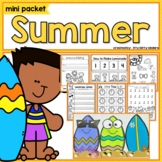 Preview of Summer, June, July, August, Writing, Reading, Math, Craft