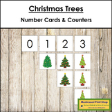 0 to 10 Number Cards and Christmas Tree Counters - Preschool Math