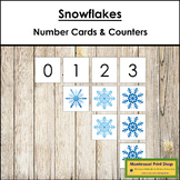 0 to 10 Number Cards and Snowflake Counters - Preschool Math