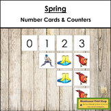 0 to 10 Number Cards and Spring Counters - Preschool Math