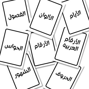 Preview of 0 to 100 Arabic Numbers, Letter, Days, Months, Seasons and Senses Flashcards