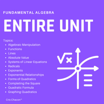 Preview of 01 - Algebraic Manipulation Unit Bundle