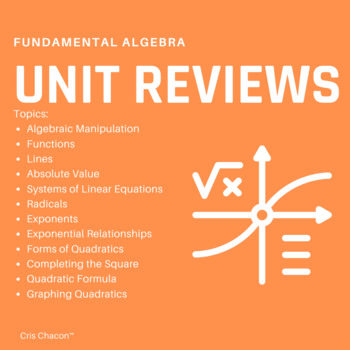 Preview of 01 - Algebraic Manipulation Unit Review