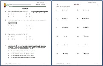 Preview of 9002z - Solving Linear Equations in One Variable (multi-step)