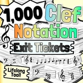 1,000 Clef Notation Music Theory Exit Tickets | Intervals 