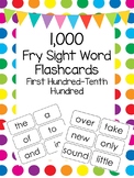 1,000 Fry Sight Word Flashcards in a ZIP file. Pre-K throu