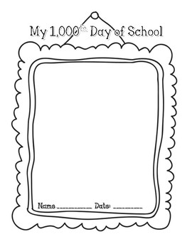 1,000th Day of School - Picture Frame and Explanation by The Bright Bunch