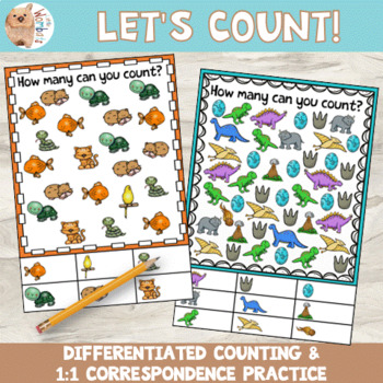 1:1 Correspondence Counting Activity 1 - 10 Distance Learning by Little
