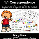 1:1 Correspondence -  Print Awareness - Early Literacy Assessment