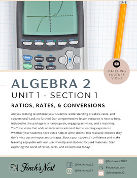 Preview of 1.1 Ratios, Rates, & Conversions Lesson with Matching YouTube Video