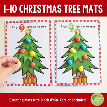 1-10 Christmas Tree Counting Dough Mats by Pinay Homeschooler Shop