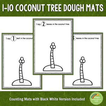 1 10 Coconut Tree Playdough Counting Mats By Pinay Homeschooler Shop