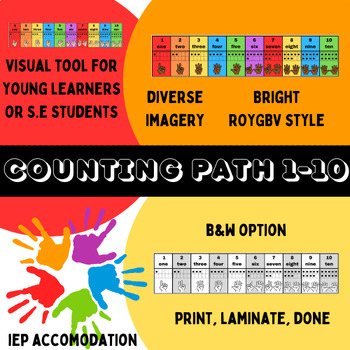 Preview of 1-10 Counting Path COLOR/DIVERSE/B&W