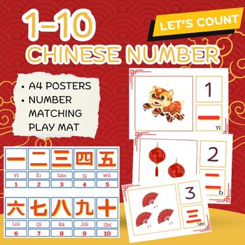 Preview of 1-10 Counting in Chinese Posters and activity