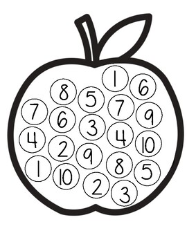 1-10 Dot-A-Number Apple Sheet by Hey Preschool | TPT