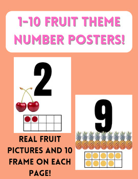 Preview of 1-10 Fruit Theme Number Posters!