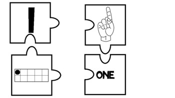 Preview of 1-10 Math Puzzle with ASL image