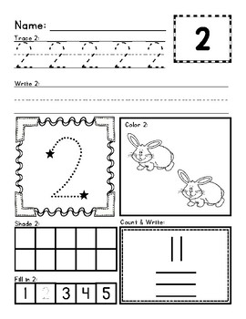 1-10 Number Identification and Counting Activity Sheets by The Pre-K Lady