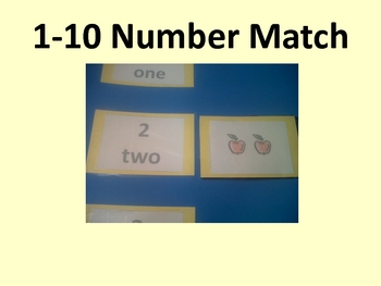 Preview of 1-10 Number Match and Memory Game with Apple Theme
